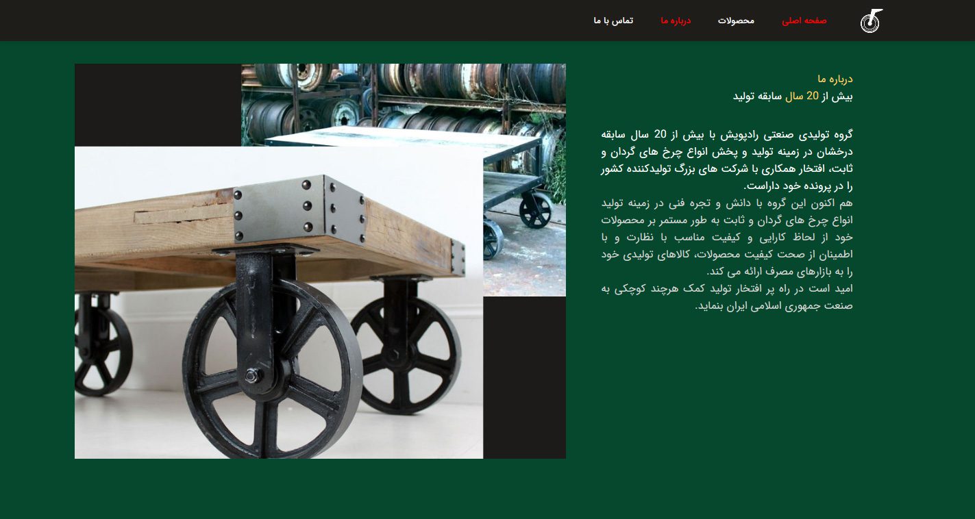 طراحی سایت گروه صنعتی راد پویش